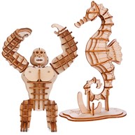 3D-puslespill i tre - Dyr